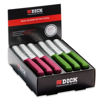 Caja expositora de venta, cuchillos universales, 40 piezas, verde manzana/fucsia